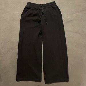 Lululemon Scuba Mid-Rise Wide-Leg Pant Women's‎ Medium Black Fleece Full Length